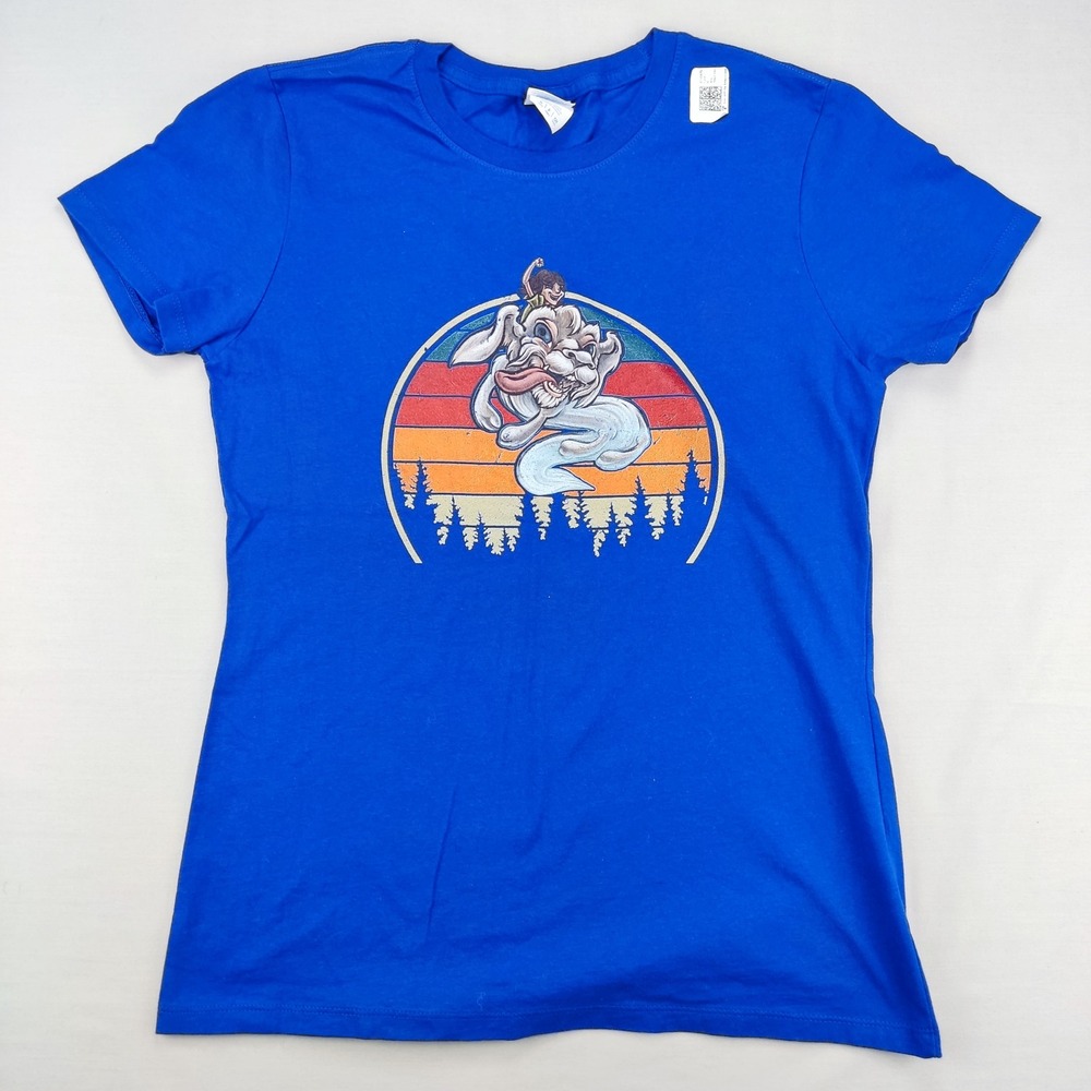 Port & Company T-Shirt Womens S Blue NeverEnding Story Falkor Atreyu Graphic